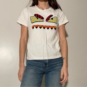 Fendi t shirt “monster tee” size S color white